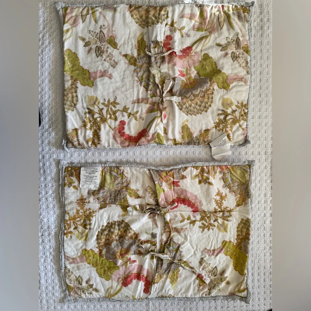 Pottery‎ Barn Rare Floral Patchwork Quilted Pillow Sham Set Cottagecore Cotton
